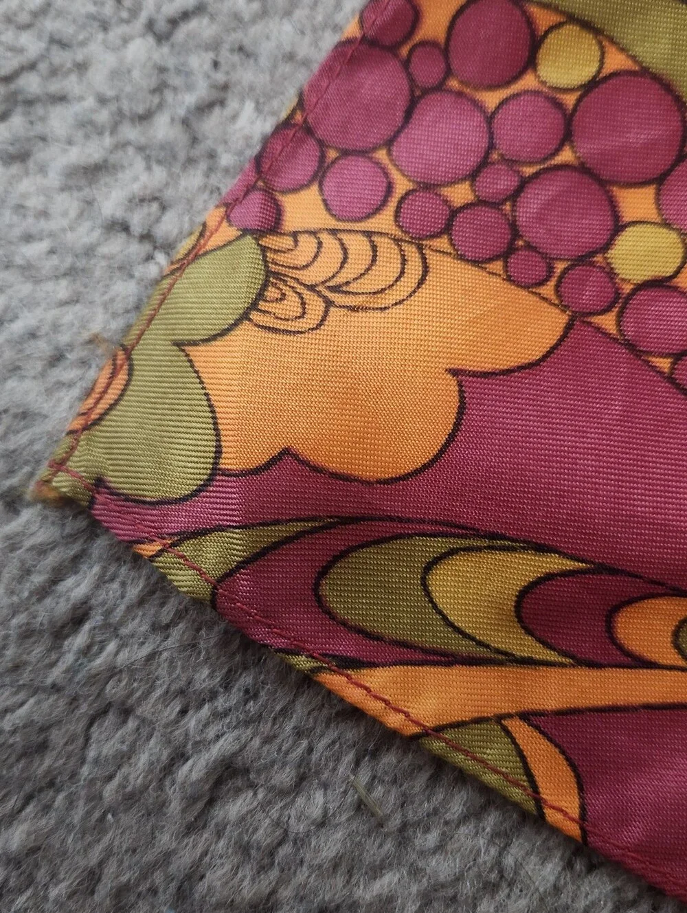 Vintage Mod Psychedelic Scarf Purple Orange Green